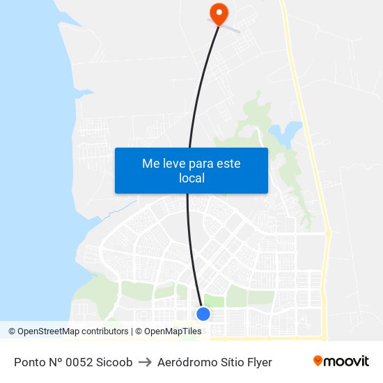 Ponto Nº 0052 Sicoob to Aeródromo Sítio Flyer map