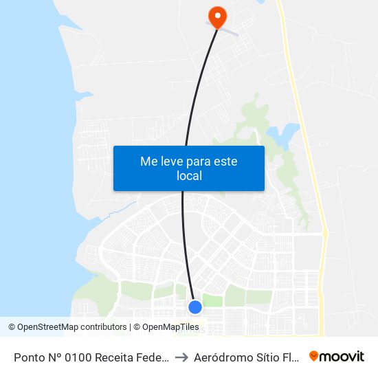 Ponto Nº 0100 Receita Federal to Aeródromo Sítio Flyer map