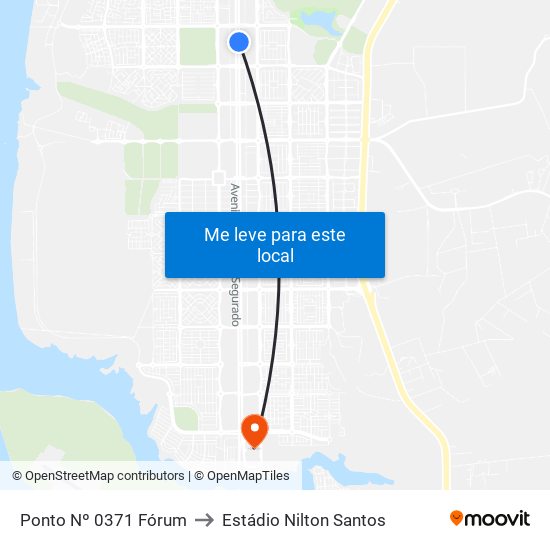 Ponto Nº 0371 Fórum to Estádio Nilton Santos map
