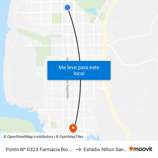 Ponto Nº 0323 Farmácia Bio Vida to Estádio Nilton Santos map
