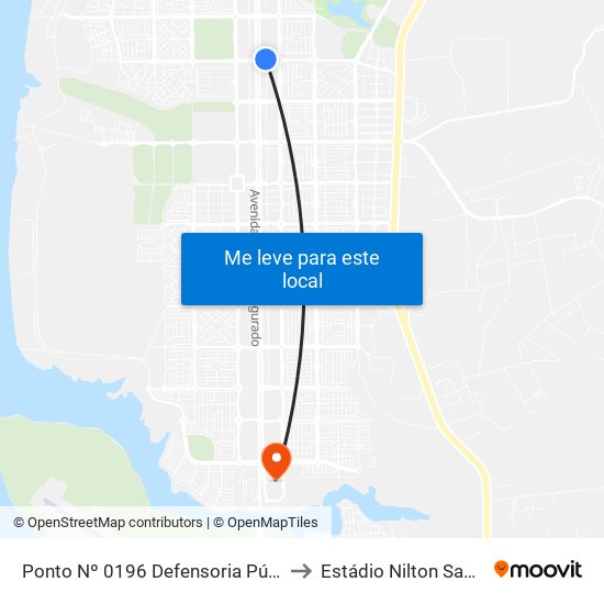 Ponto Nº 0196 Defensoria Pública to Estádio Nilton Santos map