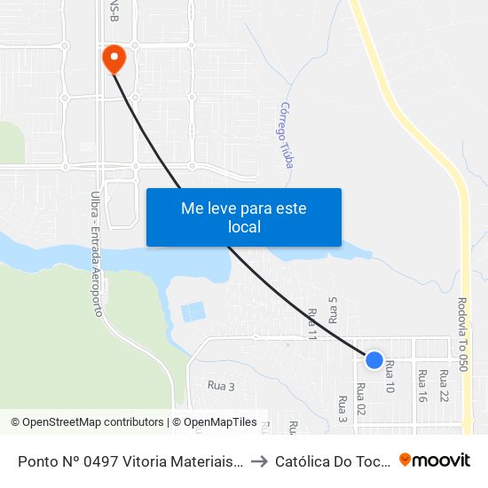 Ponto Nº 0497 Vitoria Materiais P/ Const. to Católica Do Tocantins map