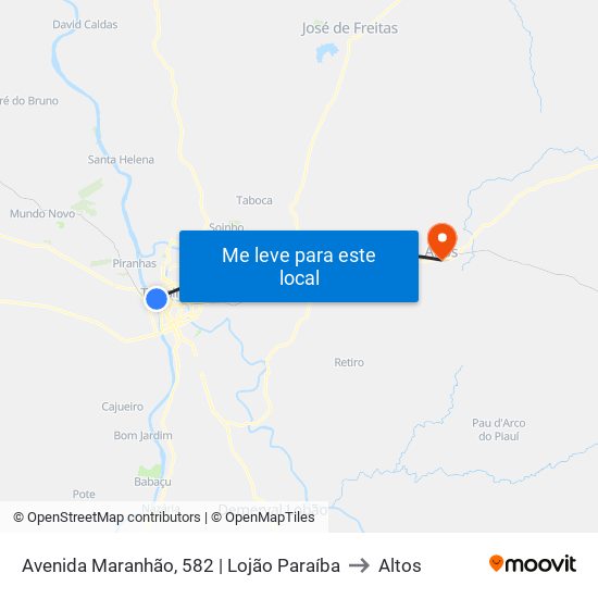 Avenida Maranhão, 582 | Lojão Paraíba to Altos map