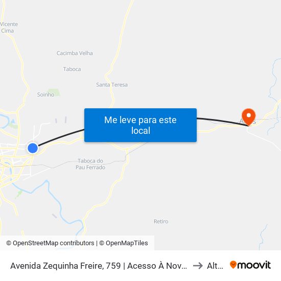 Avenida Zequinha Freire, 759 | Acesso À Novafapi to Altos map