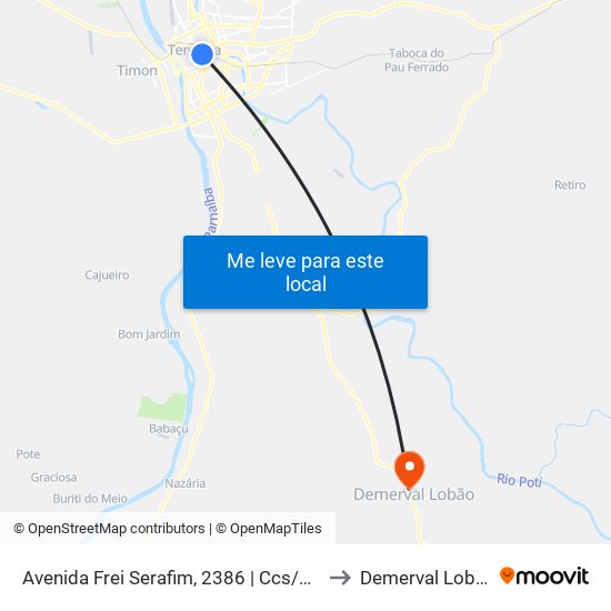 Avenida Frei Serafim, 2386 | Ccs/Hgv to Demerval Lobão map