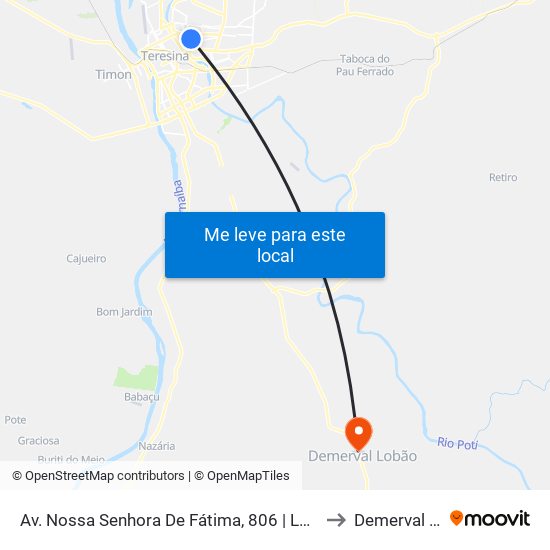 Av. Nossa Senhora De Fátima, 806 | Lab. Antônio Lobão to Demerval Lobão map