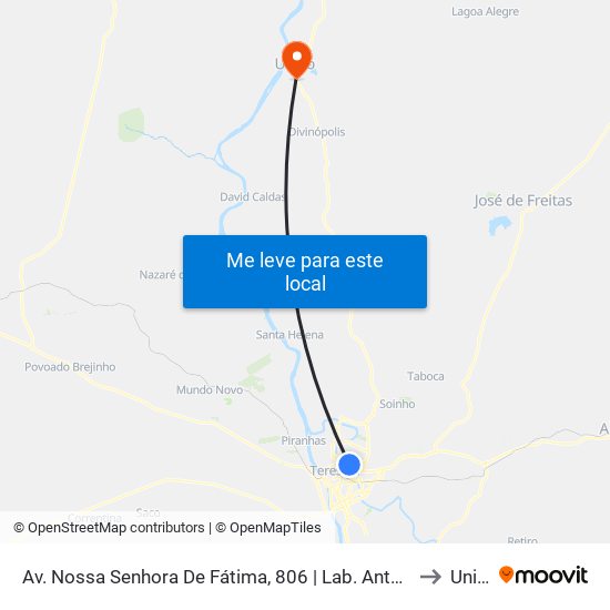 Av. Nossa Senhora De Fátima, 806 | Lab. Antônio Lobão to União map