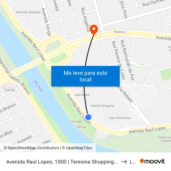 Avenida Raul Lopes, 1000  | Teresina Shopping / Oposto Ao Parque Potycabana to Leste map