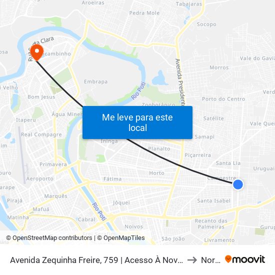Avenida Zequinha Freire, 759 | Acesso À Novafapi to Norte map