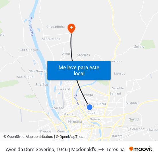 Avenida Dom Severino, 1046 | Mcdonald's to Teresina map