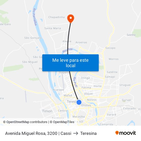 Avenida Miguel Rosa, 3200 | Cassi to Teresina map