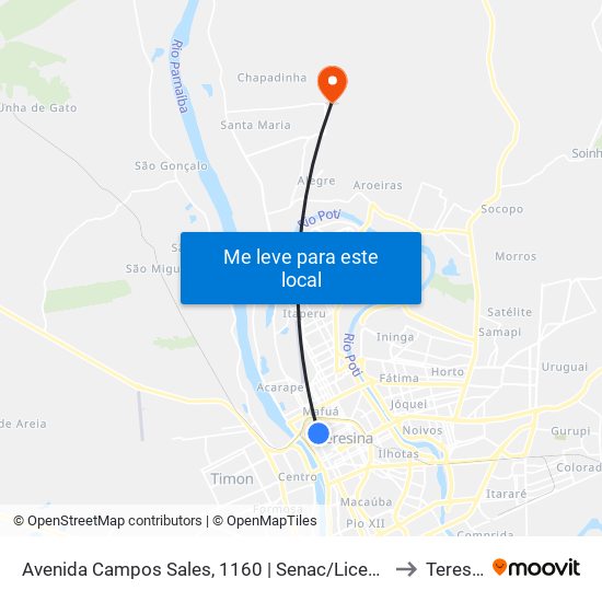 Avenida Campos Sales, 1160 | Senac/Liceu Piauiense to Teresina map