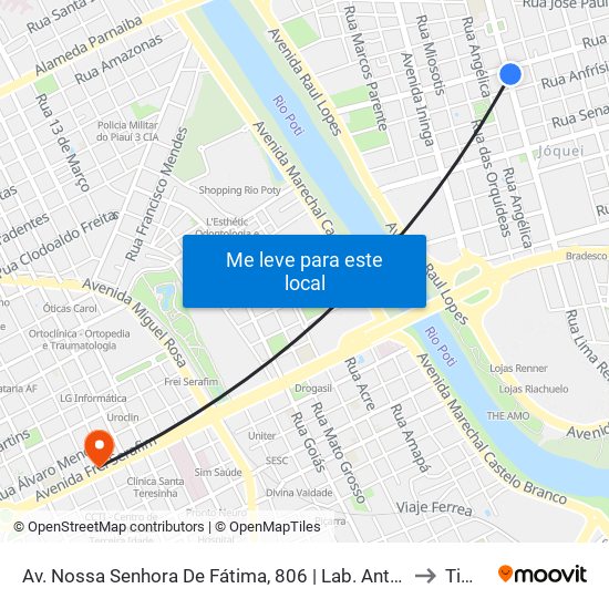 Av. Nossa Senhora De Fátima, 806 | Lab. Antônio Lobão to Timon map