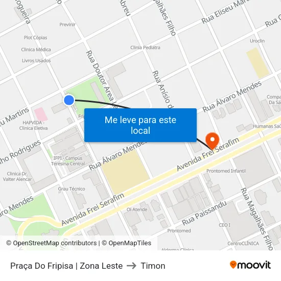 Praça Do Fripisa | Zona Leste to Timon map