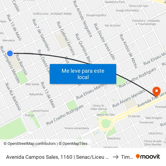 Avenida Campos Sales, 1160 | Senac/Liceu Piauiense to Timon map