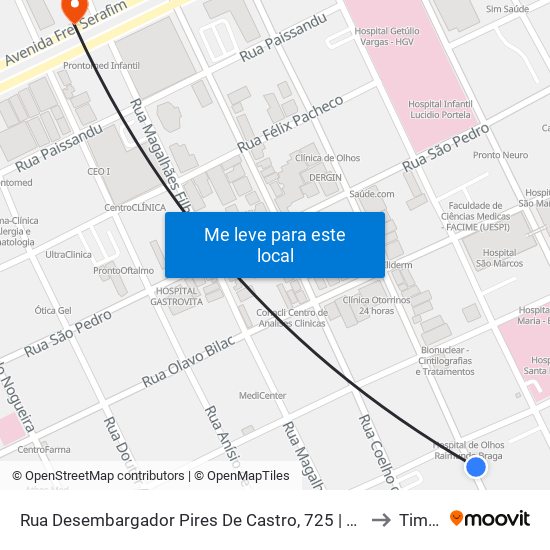 Rua Desembargador Pires De Castro, 725 | Semduh to Timon map