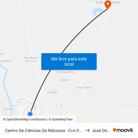 Centro De Ciências Da Natureza - Ccn 03 | Bloco De Matemática to José De Freitas map