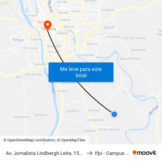 Av. Jornalista Lindbergh Leite, 151 | Res. Torquato Neto, Quadra Ab to Ifpi - Campus Teresina Central map