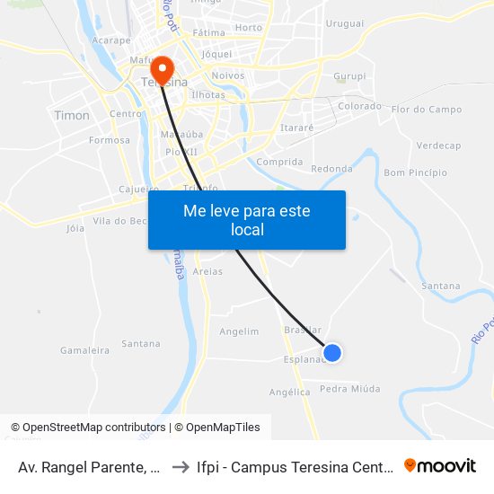 Av. Rangel Parente, 28 to Ifpi - Campus Teresina Central map