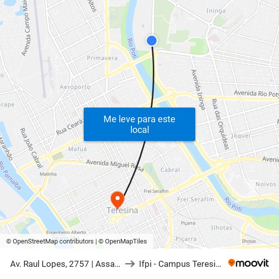 Av. Raul Lopes, 2757 | Assaí Atacadista to Ifpi - Campus Teresina Central map