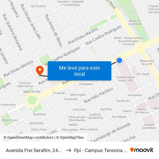 Avenida Frei Serafim, 2492 | Hgv to Ifpi - Campus Teresina Central map