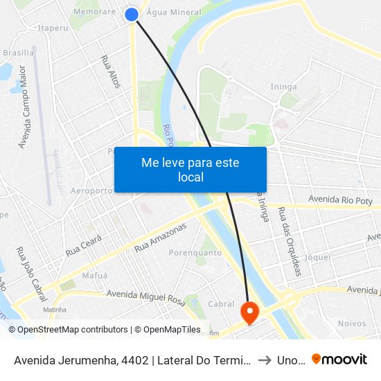 Avenida Jerumenha, 4402 | Lateral Do Terminal Buenos Aires to Unopar map