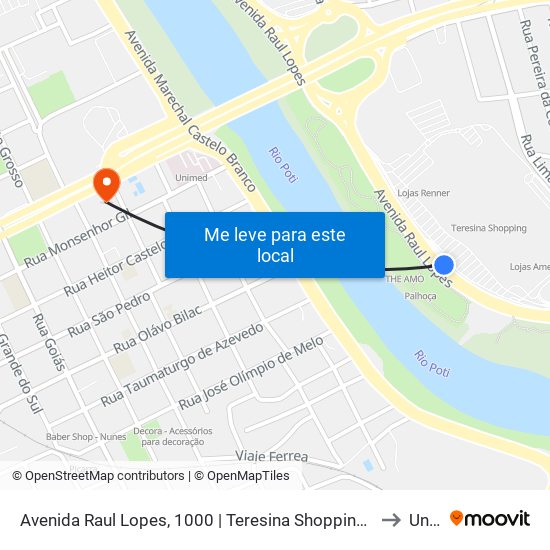 Avenida Raul Lopes, 1000  | Teresina Shopping / Oposto Ao Parque Potycabana to Unopar map