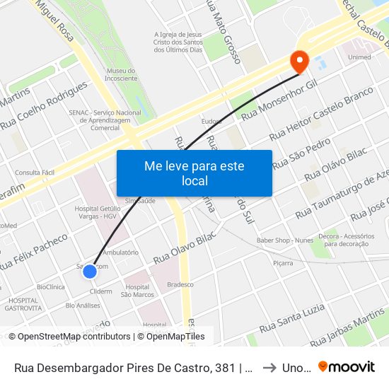 Rua Desembargador Pires De Castro, 381 | Drogaria Globo to Unopar map