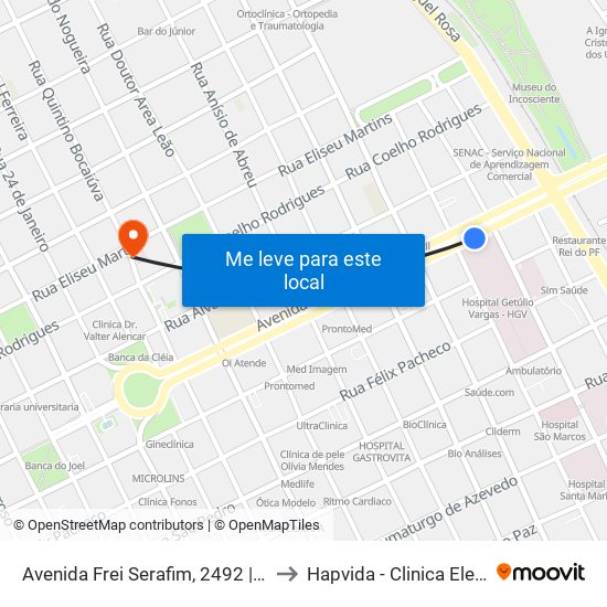 Avenida Frei Serafim, 2492 | Hgv to Hapvida - Clinica Eletiva map