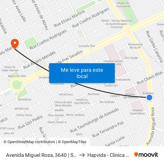 Avenida Miguel Rosa, 3640 | Servi-San to Hapvida - Clinica Eletiva map