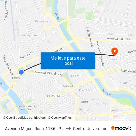 Avenida Miguel Rosa, 1136 | Próximo Ao Cemitério São José to Centro Universitário Santo Agostinho map