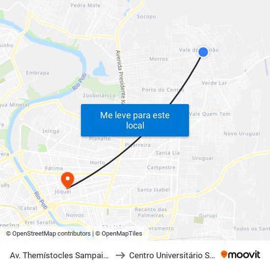 Av. Themístocles Sampaio, 8362 | Quadra J to Centro Universitário Santo Agostinho map