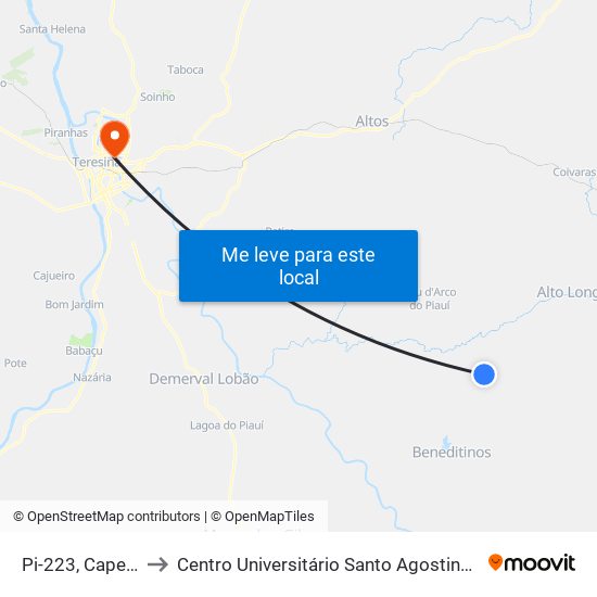 Pi-223, Capela to Centro Universitário Santo Agostinho map
