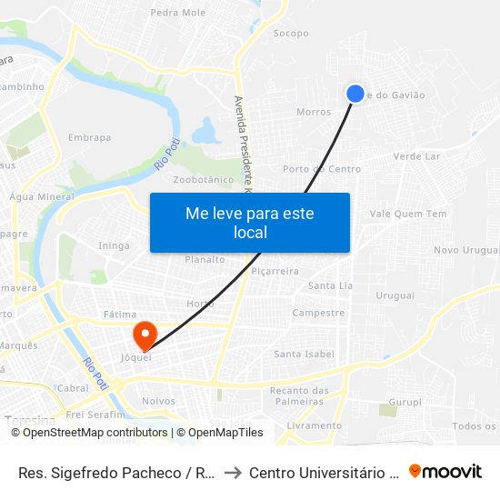 Res. Sigefredo Pacheco / Rua 3, 1075 | Quadra J to Centro Universitário Santo Agostinho map