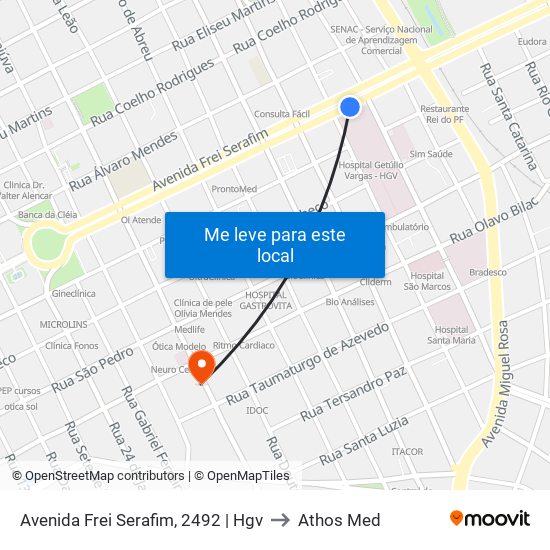 Avenida Frei Serafim, 2492 | Hgv to Athos Med map