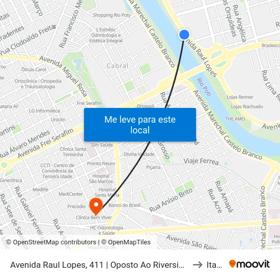 Avenida Raul Lopes, 411 | Oposto Ao Riverside Shopping to Itacor map