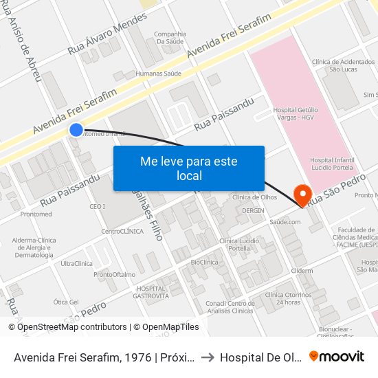 Avenida Frei Serafim, 1976 | Próximo Ao Prontomed Infantil to Hospital De Olhos Previsão map