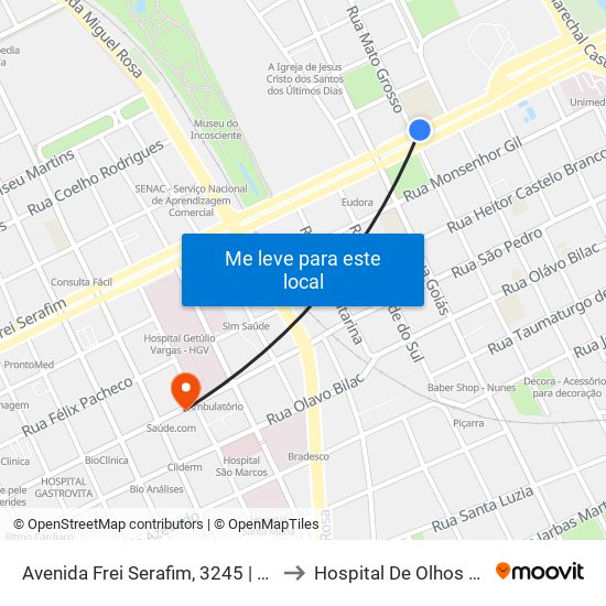 Avenida Frei Serafim, 3245 | Colégio Cev to Hospital De Olhos Previsão map