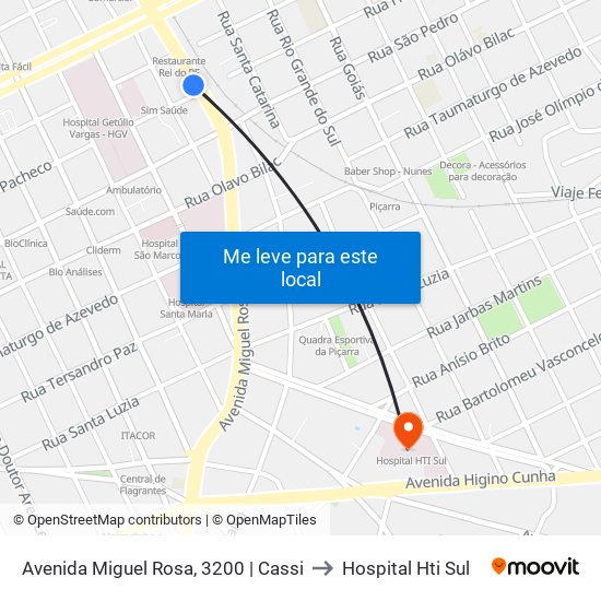 Avenida Miguel Rosa, 3200 | Cassi to Hospital Hti Sul map