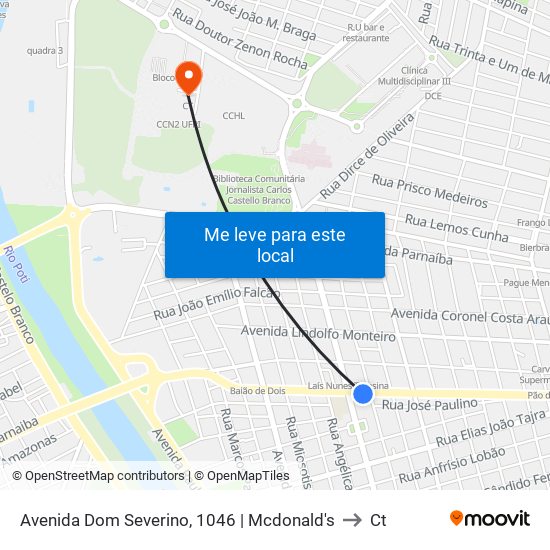 Avenida Dom Severino, 1046 | Mcdonald's to Ct map