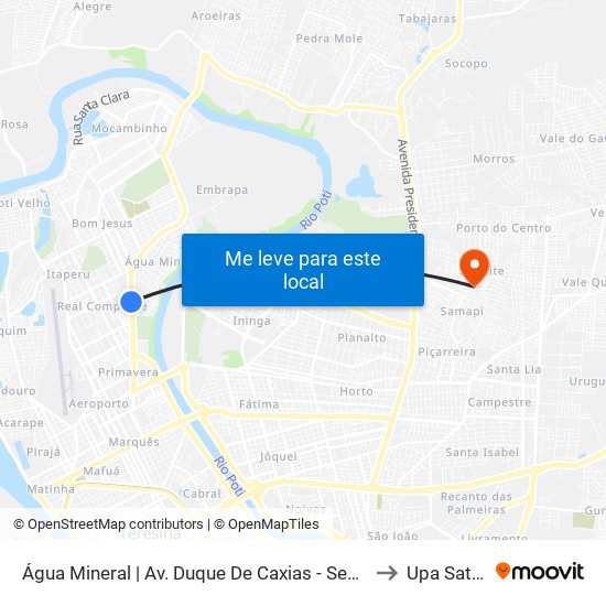 Água Mineral | Av. Duque De Caxias - Sentido Centro to Upa Satélite map