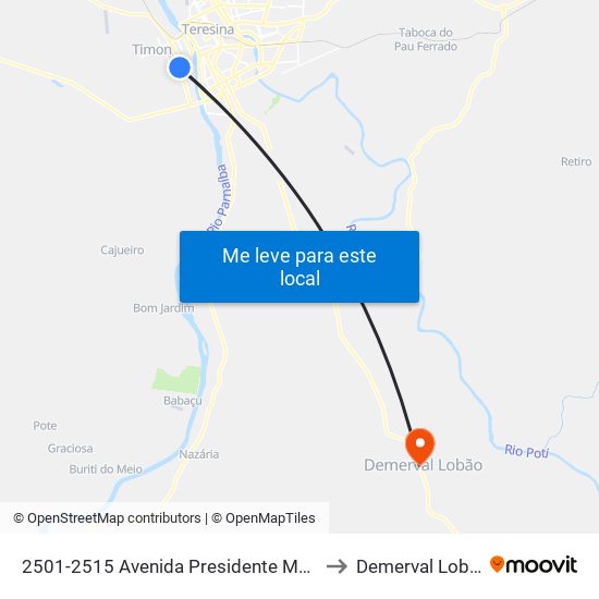 2501-2515 Avenida Presidente Médici to Demerval Lobão map