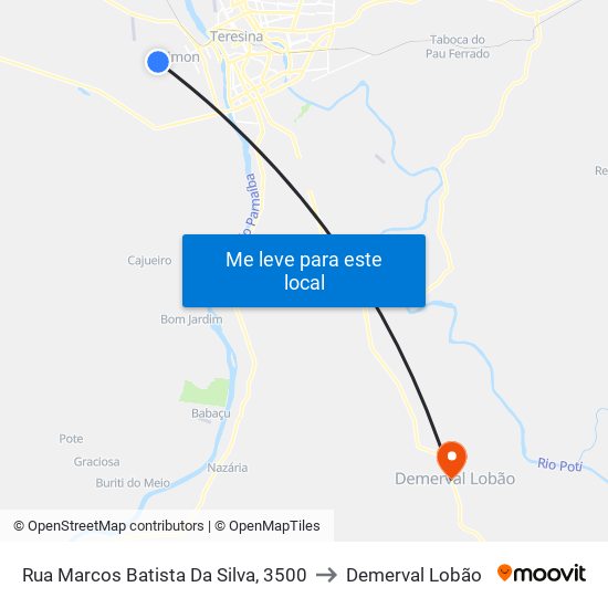 Rua Marcos Batista Da Silva, 3500 to Demerval Lobão map