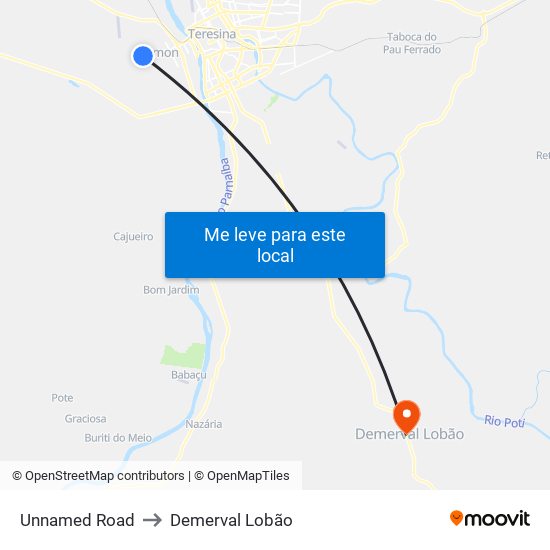 Unnamed Road to Demerval Lobão map