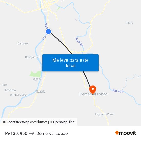 Pi-130, 960 to Demerval Lobão map