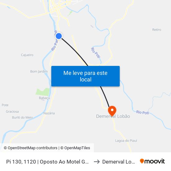 Pi 130, 1120 | Oposto Ao Motel Garden to Demerval Lobão map