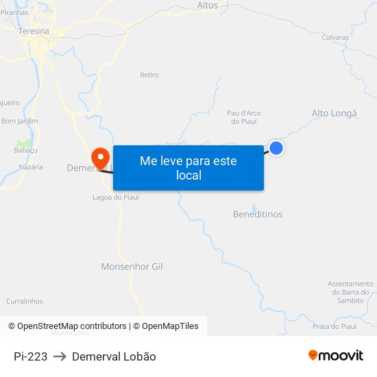 Pi-223 to Demerval Lobão map