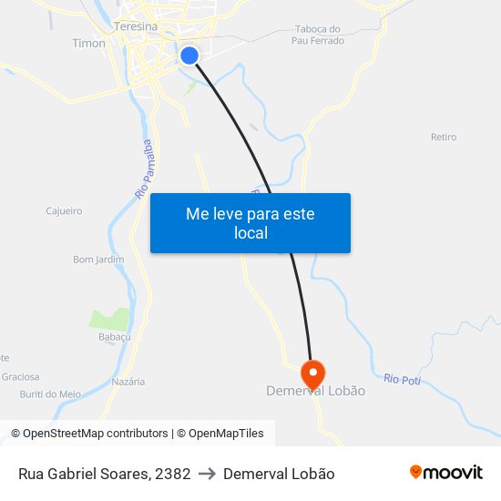 Rua Gabriel Soares, 2382 to Demerval Lobão map