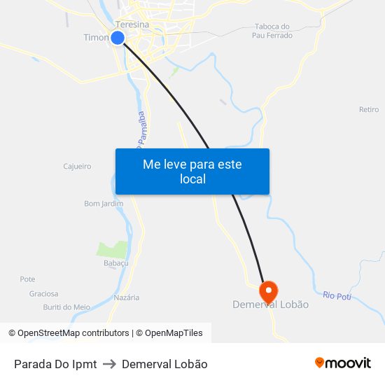 Parada Do Ipmt to Demerval Lobão map