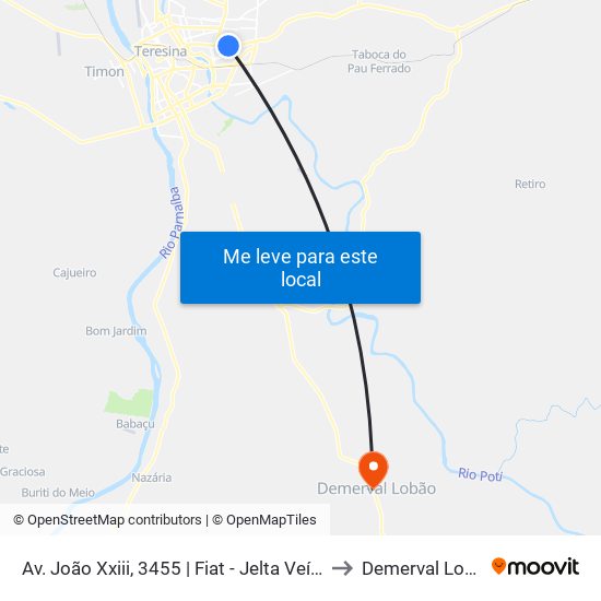 Av. João Xxiii, 3455 | Fiat - Jelta Veículos to Demerval Lobão map